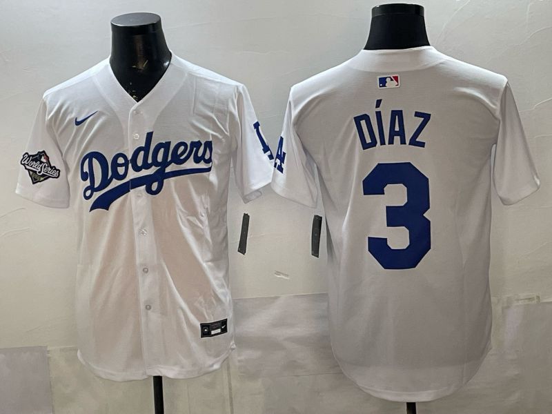 Men Los Angeles Dodgers #3 Diaz White Game 2026 Nike MLB Jersey style 011->los angeles dodgers->MLB Jersey